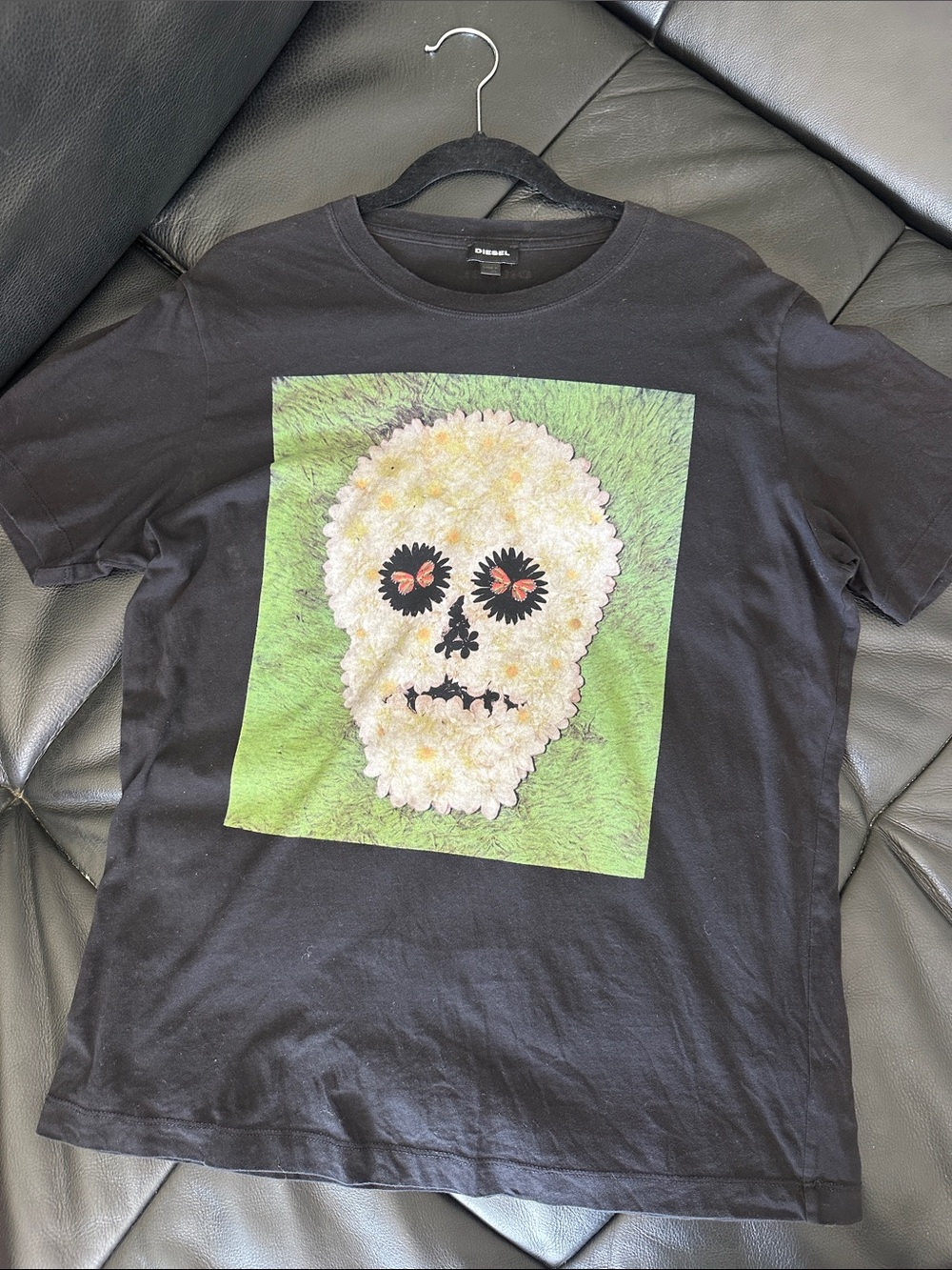 Diesel Oliver Hibert Pop Art Graphic Floral Skull tee